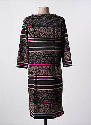Robe mi-longue manches 3/4 manches 3/4 noir BRANDTEX femme