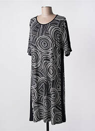 Robe mi-longue manches courtes manches courtes noir SIGNATURE femme