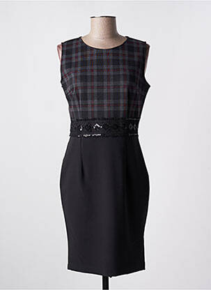 Robe mi-longue sans manche sans manche noir MIVITE femme