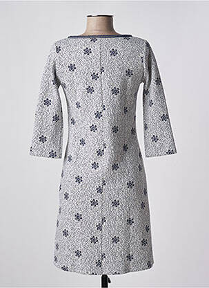 Robe mi-longue imprimé fleurs manches 3/4 bleu SIGNE NATURE femme