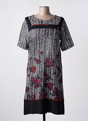 Robe mi-longue manches courtes manches courtes noir BAGORAZ femme