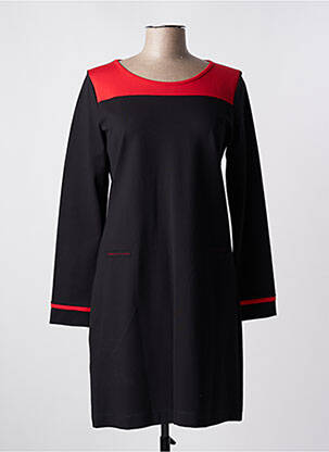 Robe mi-longue manches longues manches longues noir MJ & CO femme