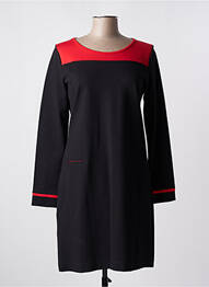 Robe mi-longue manches longues manches longues noir MJ & CO femme