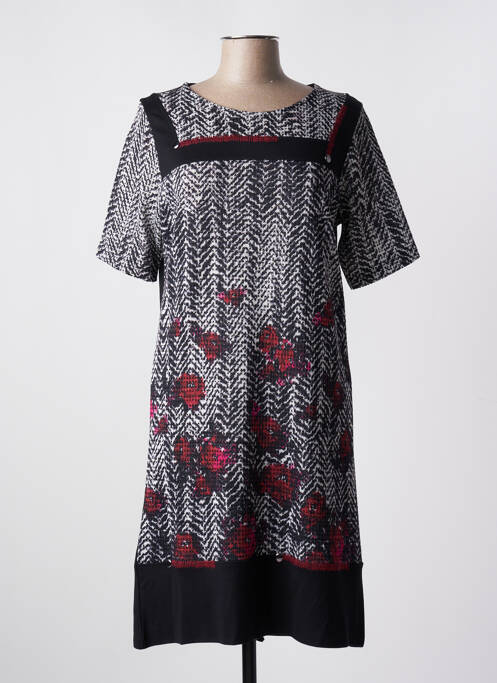Robe mi-longue manches courtes manches courtes noir BAGORAZ femme