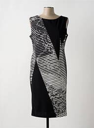 Robe mi-longue tissage crêpe sans manche noir TINTA STYLE femme
