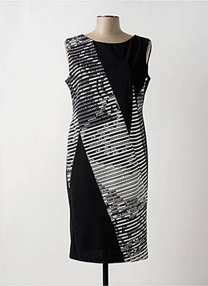 Robe mi-longue tissage crêpe sans manche noir TINTA STYLE femme
