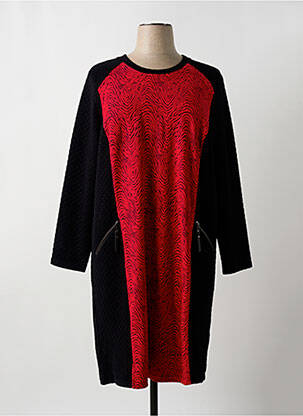 Robe mi-longue manches longues manches longues rouge SIGNATURE femme