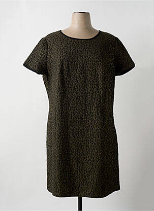 Robe mi-longue manches courtes manches courtes vert SIGNE NATURE femme