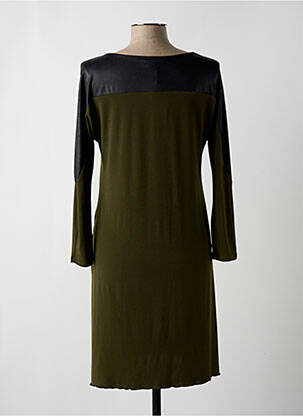 Robe mi-longue manches longues manches longues vert SPG JENUAN femme