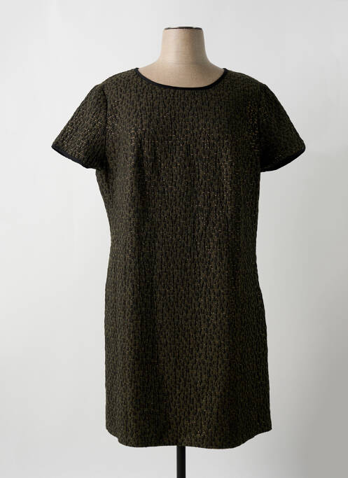 Robe mi-longue manches courtes manches courtes vert SIGNE NATURE femme
