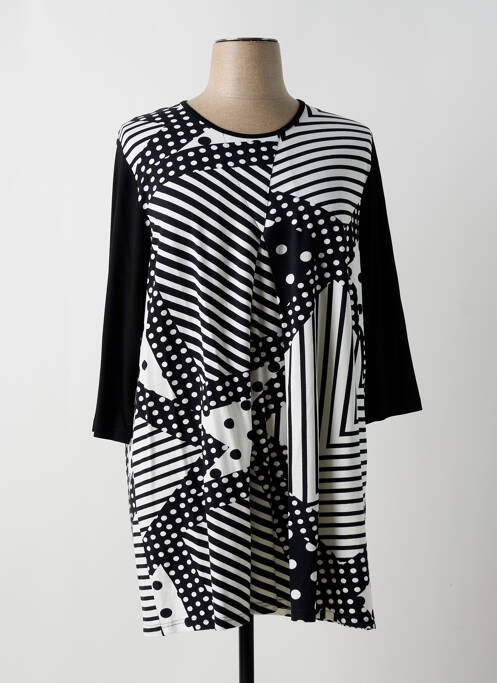 Robe courte manches 3/4 manches 3/4 noir SIGNATURE femme