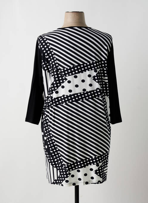 Robe courte manches 3/4 manches 3/4 noir SIGNATURE femme