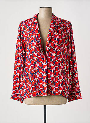 Blazer col châle rouge PRINCESSE NOMADE femme