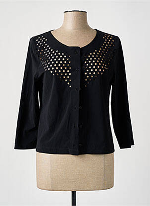 Veste casual col rond noir CASSIOPEE femme