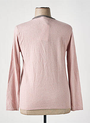 Gilet manches longues col rond rose ELLEMME femme