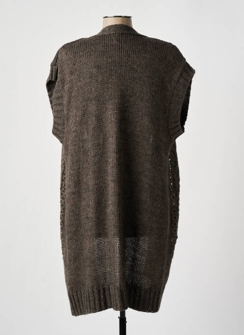 Gilet manches courtes marron UN POINT C EST TOUT pour femme