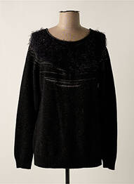 Pull col rond manches longues noir ELLEMME femme