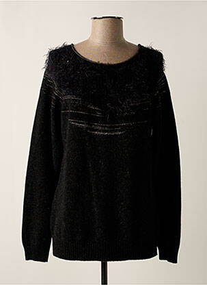 Pull col rond manches longues noir ELLEMME femme