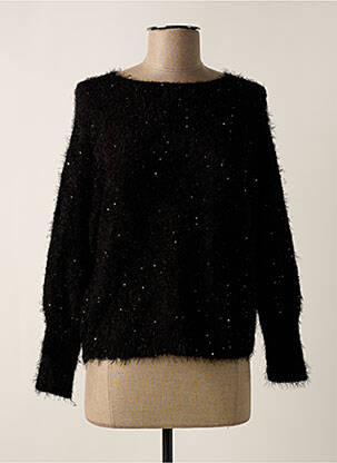 Pull resserrée sur le bas manches longues noir VICTORIA femme