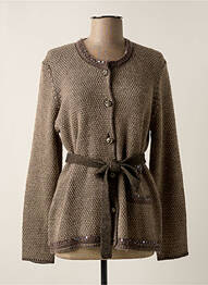 Veste casual col rond gris NICOLE ET CHARLOTTE femme