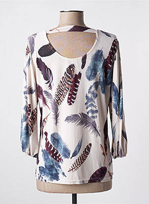 Blouse imprimé fantaisie manches longues beige LORELL femme