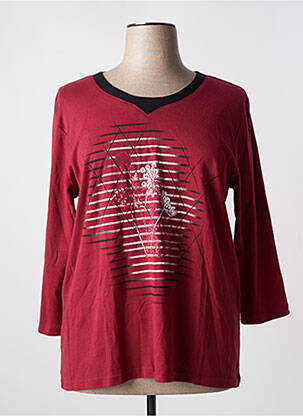 Top stretch manches longues rouge SIGNATURE femme