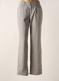 Pantalon droit fermeture zippée sous rabat boutonné taille normale gris ASCARI femme
