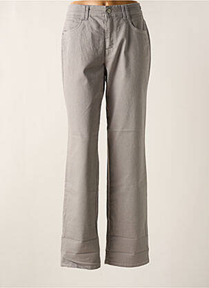Pantalon droit fermeture zippée sous rabat boutonné taille normale gris ASCARI femme