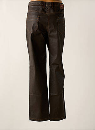 Pantalon droit fermeture zippée sous rabat boutonné taille normale marron DIVAS femme