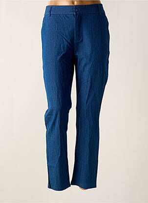 Pantalon chino fermeture zippée sous rabat boutonné taille normale bleu CERISE BLUE femme