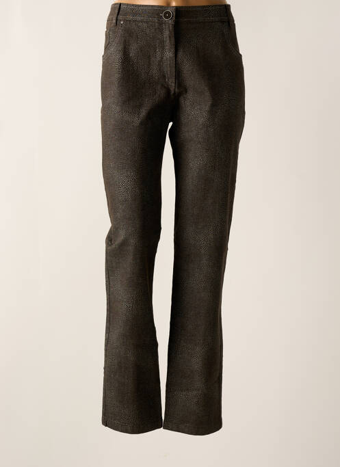 Pantalon droit fermeture zippée sous rabat boutonné taille normale gris DIVAS femme