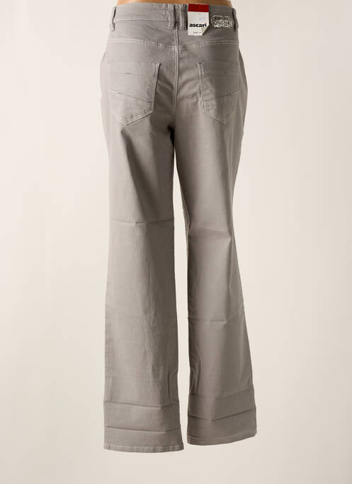 Pantalon droit fermeture zippée sous rabat boutonné taille normale gris ASCARI femme