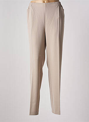Pantalon droit tissage crêpe taille normale beige ADELINA BY SCHEITER femme
