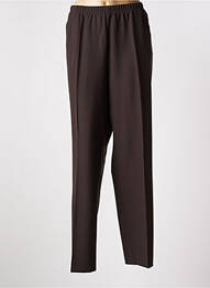 Pantalon droit tissage crêpe taille normale marron STARK femme