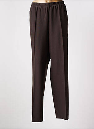 Pantalon droit tissage crêpe taille normale marron STARK femme