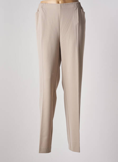 Pantalon droit beige ADELINA BY SCHEITER pour femme