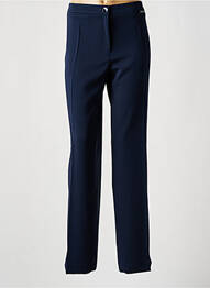 Pantalon droit tissage crêpe taille normale bleu DIVAS femme