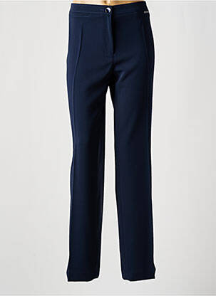 Pantalon droit tissage crêpe taille normale bleu DIVAS femme