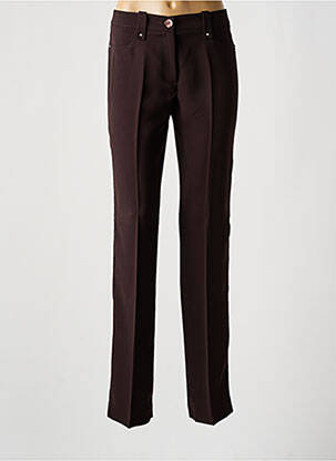 Pantalon droit stretch taille normale marron DIVAS femme