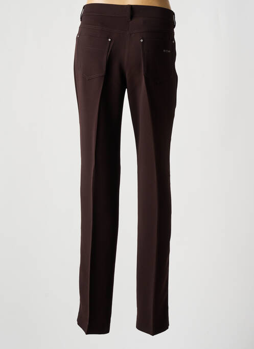 Pantalon droit marron DIVAS pour femme