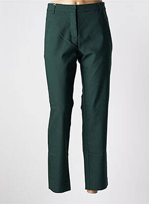 Pantalon chino fermeture zippée sous rabat avec crochet taille normale vert COPENHAGEN femme