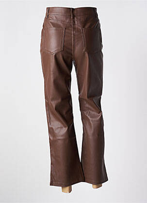 Pantalon droit fermeture zippée sous rabat boutonné taille normale marron ORAIJE femme
