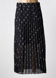 Jupe longue tissage plissé noir VICTORIA femme