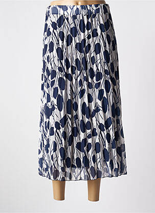 Jupe longue tissage crêpe bleu VICTORIA femme