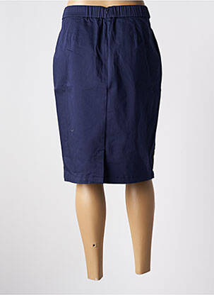 Jupe mi-longue stretch bleu SIGNATURE femme