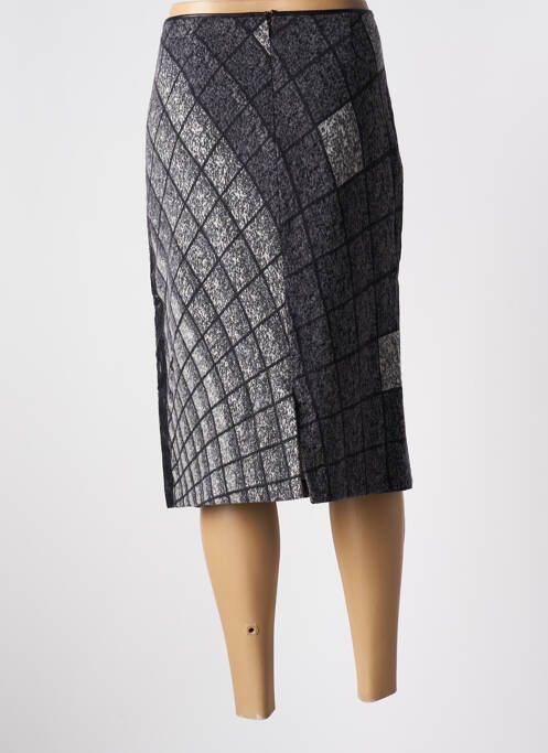 Jupe mi-longue doublure textile gris SIGNATURE femme