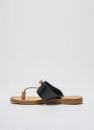 Tongs matière lisse talon plat jusqu'à 3cm noir PIECES femme