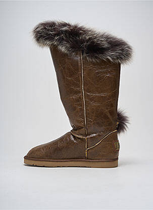 Bottes tissage satiné talon plat jusqu'à 3cm marron AUSTRALIA LUXE COLLECTIVE femme