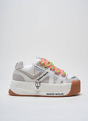 Baskets nubuck talon de 4 à 6cm beige NAKED WOLFE femme