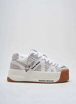 Baskets nubuck talon de 4 à 6cm beige NAKED WOLFE femme